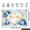2D Сине-золотой Mr & Mrs Фотофон Свадебное Сердце Баннер для Фотобудки