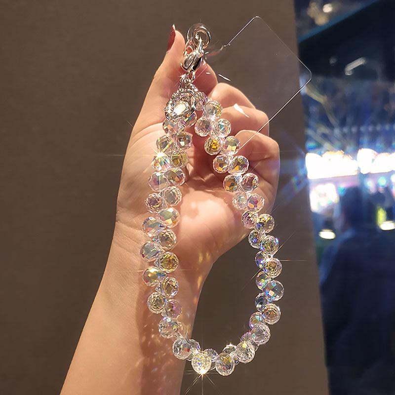 Подвесная цепочка в виде капли воды, шнурок для телефона, роскошная короткая подвесная цепочка, расшитая вручную бисером, подвеска для ношения в руке