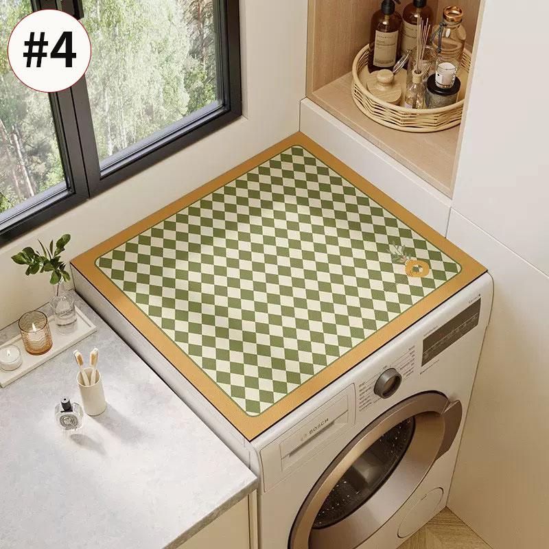 Washing Machine Dust Cover Waterproof Oven Microwave Refrigerator Fridge Top Protector Mat Coffee Drain Pad Table Placemat