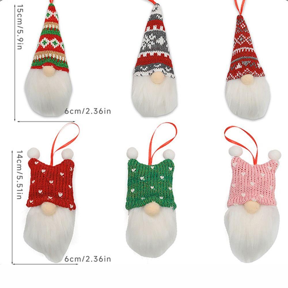 3/6Pcs Faceless Doll Hanging Christmas Tree Pendants New Year Celebration