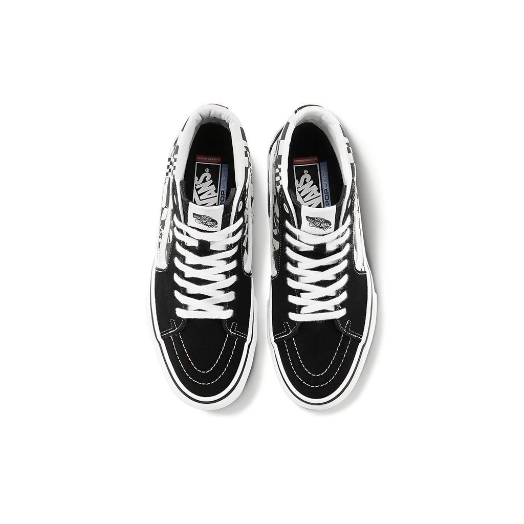 Vans Sk8 Canvas Casual High-Top Skate Shoes Black And White Checkerboard Unisex Sneaker VN0A5FCC9CU