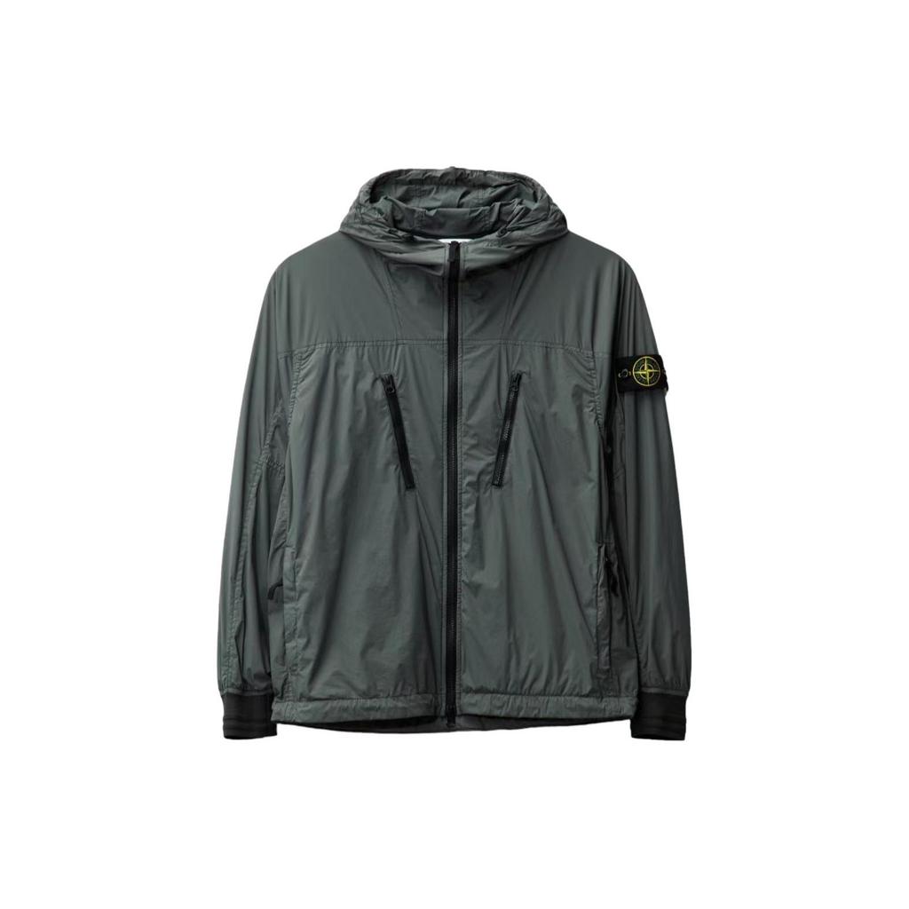 Stone Island Ss24 Hooded Zip Lightweight Patchwork Jacket Men Jacket Moss-Green 801540425-V0059