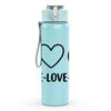 1PC Peace Love Pool Hand Symbol 750ml Color Plastic Sports Water Bottle Leakproof Flip Straw Lid Suitable for Sports Office Home Use