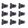 25Pcs Push Button Switch Self Locking Momentary 16mm Square with Light Set Kit 24VRed