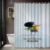 Шин-чан Забавная перевернутая сцена 2D-печать Водонепроницаемая шторка для душа, Оранжевый декор для ванной комнаты с крючками