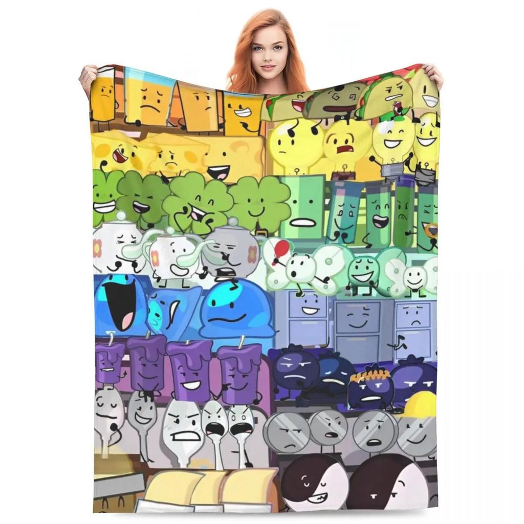 BFDI Inanimate Insanity Все Персонажи Мультяшное Одеяло Битва за Остров Мечты Одеяло Постельное Белье Офис Мягкое Спальня Одеяло