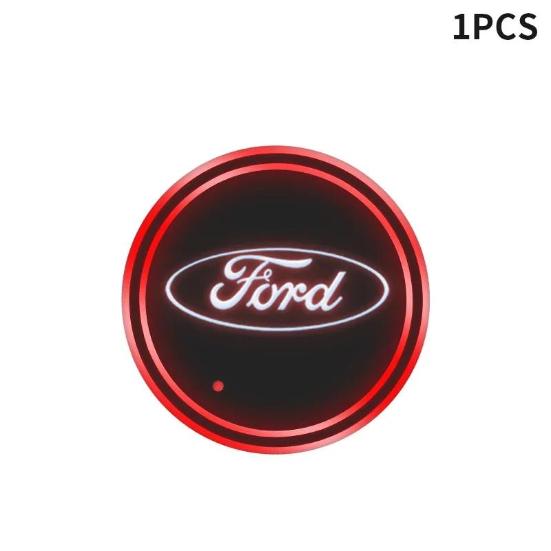 2025 Fashion Car Interior LED Emit Light Water Cup Anti-slip Mat For Ford Ranger Focus Kuga Mustang Mondeo Fusion Esco Fiesta