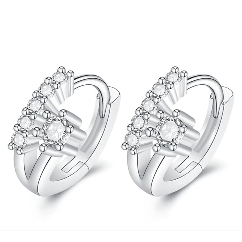 Shandtsuki Ring Earrings Ladies Earrings Hoop Earrings Dangling Earrings Zirconia Drop Earrings Simple Business Earrings Compatible with Metal