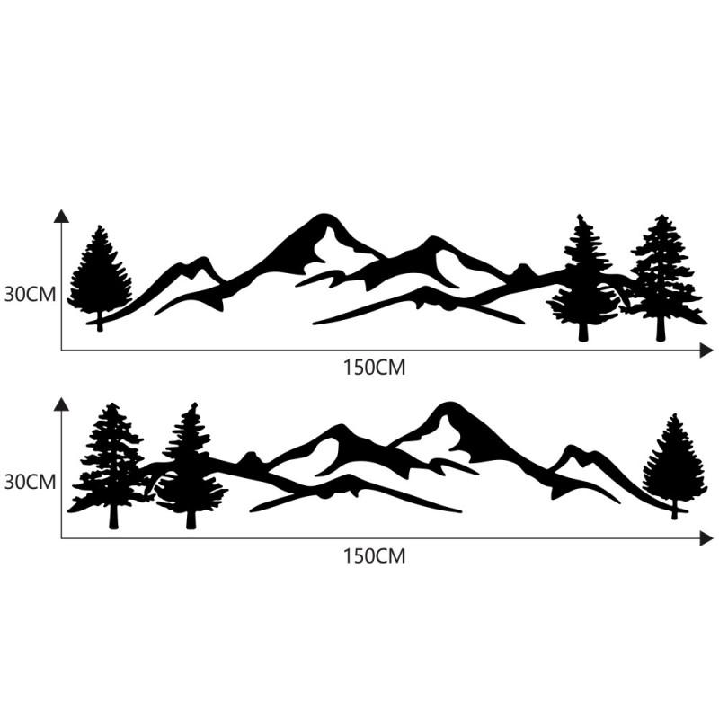 2 шт. автомобильные наклейки дерево горный автомобиль декор ПЭТ лес наклейка 150*30 см авто наклейка для внедорожника RV Offroad