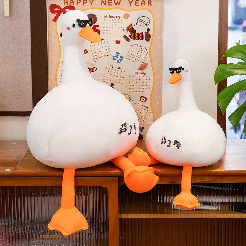 Милая большая белая гусыня подушка-плед плюшевая игрушка детская подушка для сна с ножками-сэндвичами длинная кукла-гусь детская спящая кукла