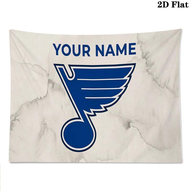 Custom Name,St. Louis Blues Wall tapestry, aesthetic printed fabric blanket, suitable for bedroom, living room, and home decor.