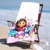Ultra-Soft Beach Towel with Gabby's Dollhouse Theme,Ideal for Pool - Camping, Diving - Perfect Travel Essential, Vibrant Beach Towel.