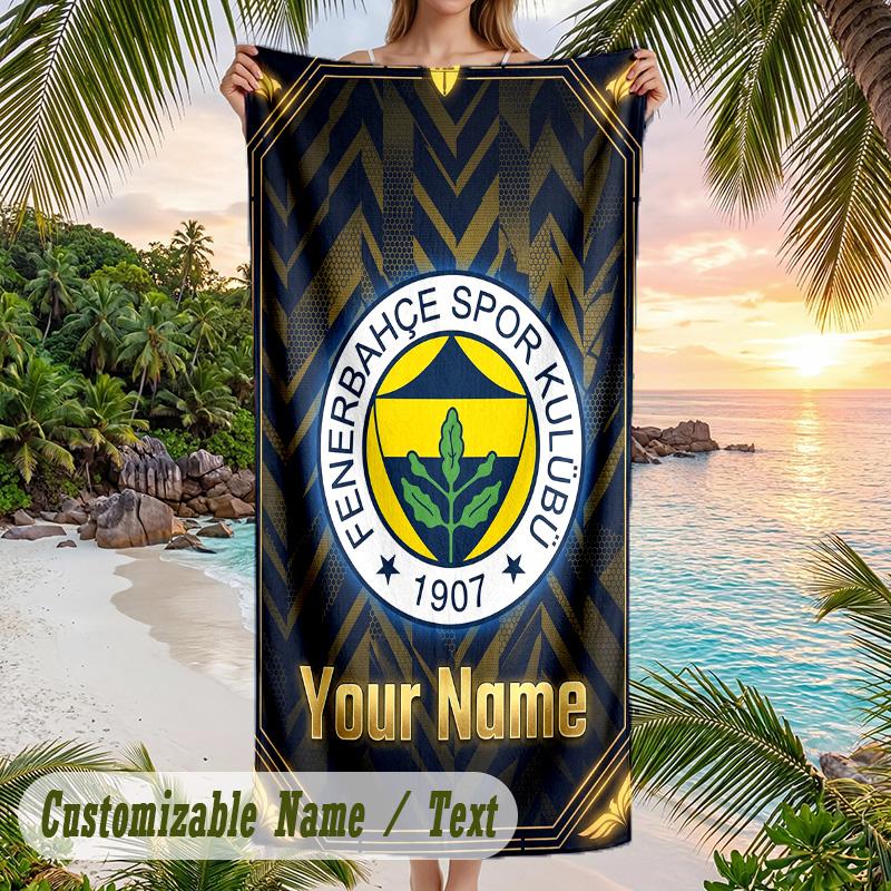 Beach Towel Fenerbahçe FC Print Custom Name Text Soft Towel for Swimming Pool