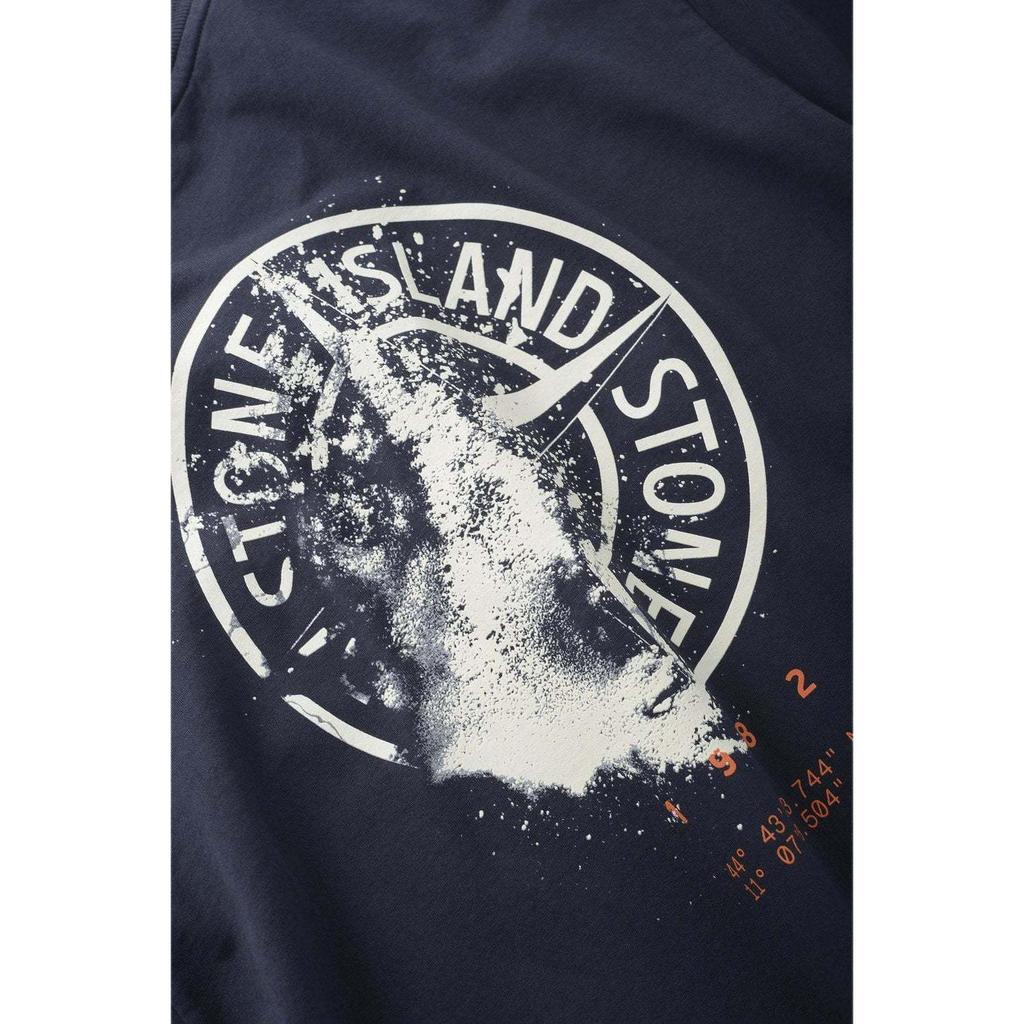 STONE ISLAND Футболка с простым кроем и узором-логотипом Мужские Топы L2S152100001S0534V002A