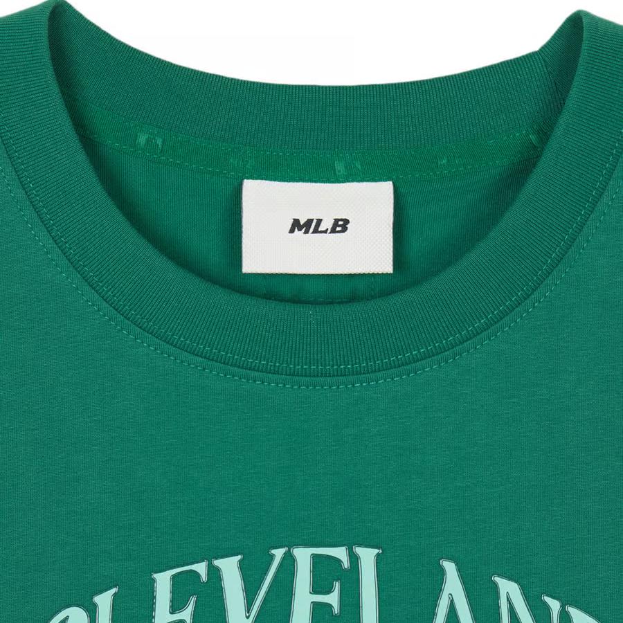 Новая женская футболка MLB Cleveland Guardians зеленая 3FTSV0443-45GNS