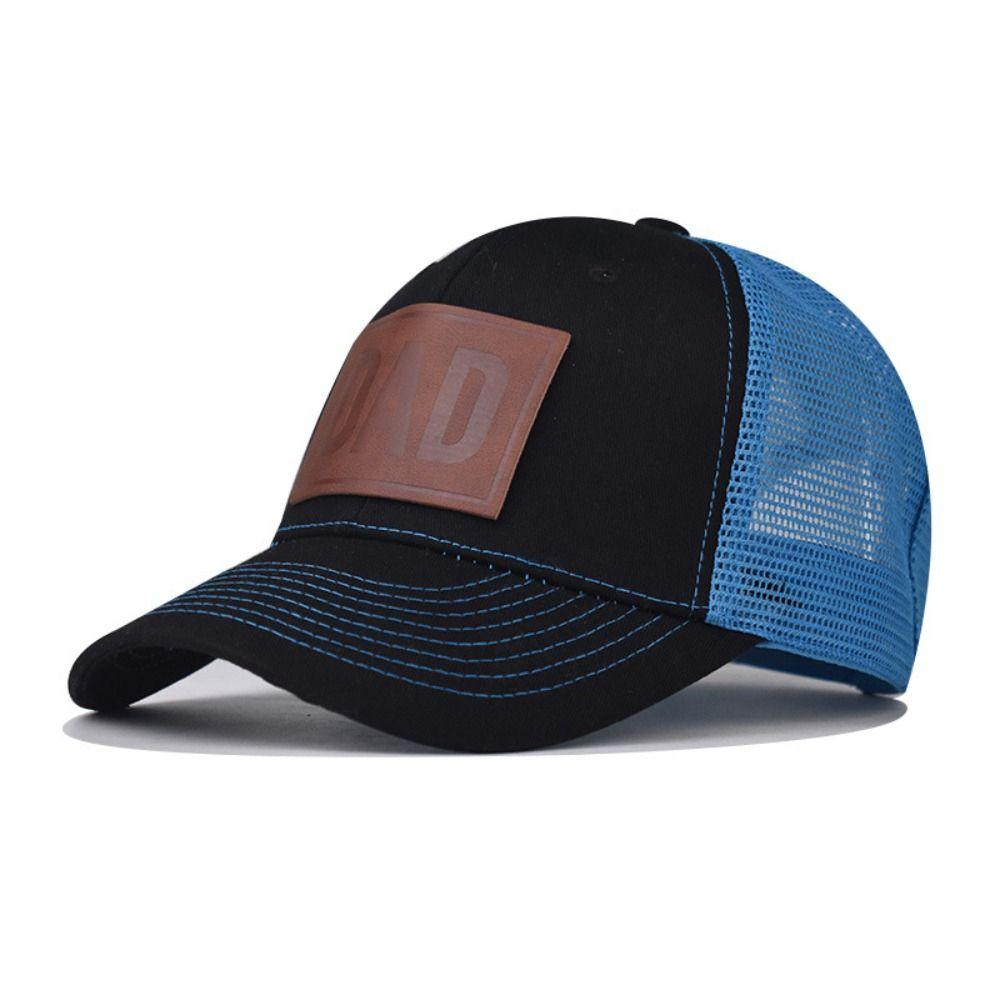 Breathable Baseball Cap DAD Leather Label Dad Hat Casual Mesh Trucker Hat For Men