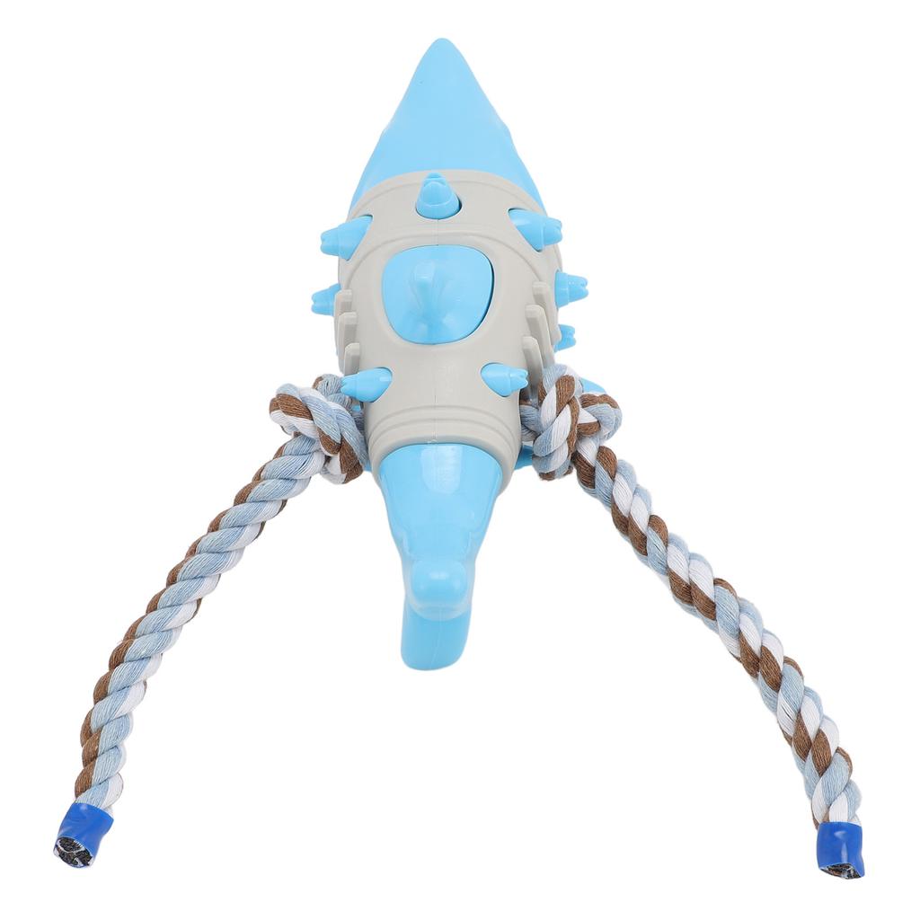 Dog Chew Food Dispensing Toy Tooth Cleaning Shark Shaped Stress Relief Chew Teething Toy for Puppy P