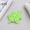 Childlike Style Decoration Articulated Turtle Figurine, 3D Printed Cute Tortoise with Movable Fresh Grass Green Decor Joints, Flexible Reptile Toy for