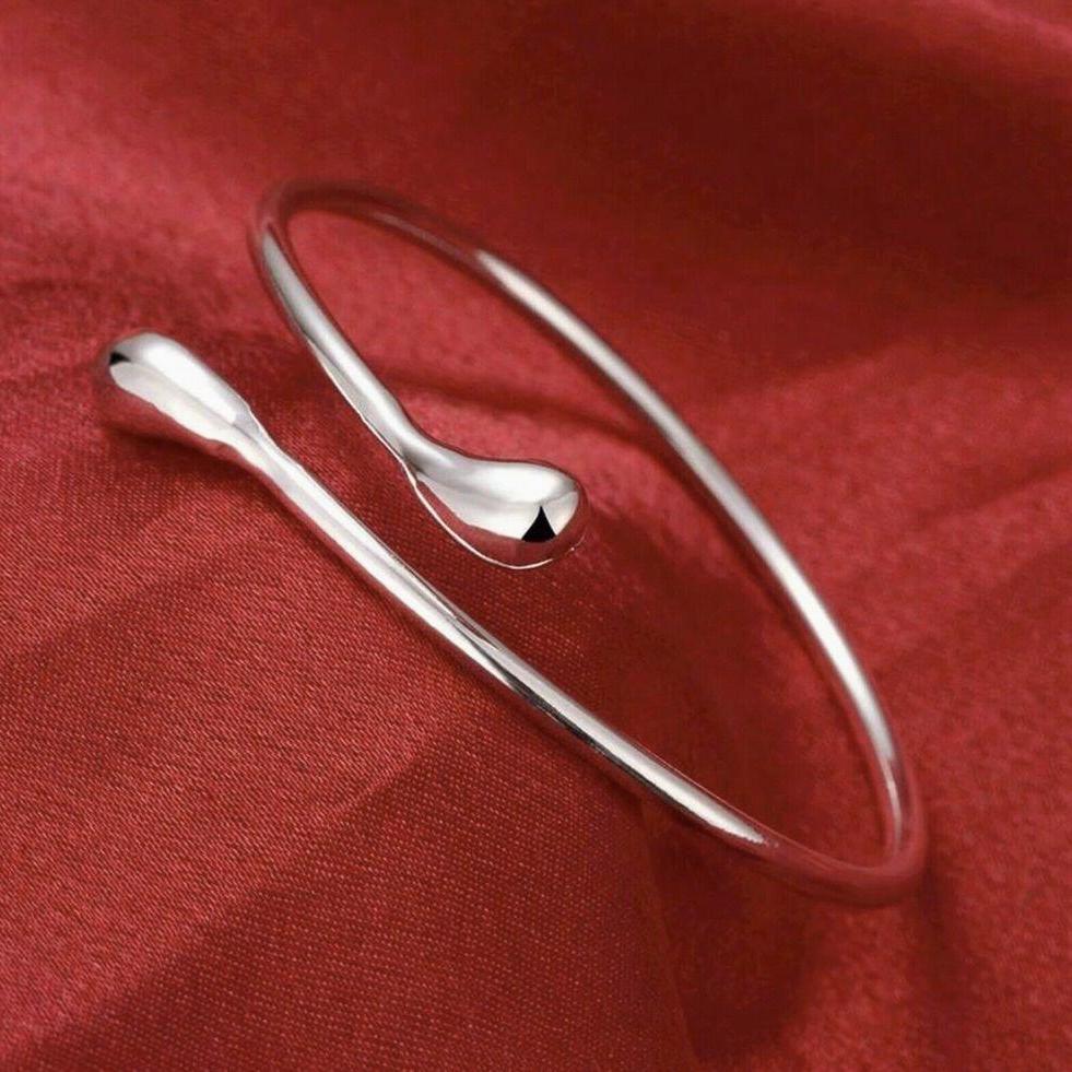 Серебряный цвет, гладкие рваные манжеты, открытый регулируемый браслет для женщин