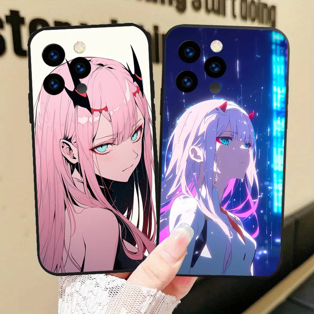 Чехол для телефона Zero Two Animation DARLING In The FRANXX для IPhone 17 Air 16 15 14 13 Pro Max 11 12 Черный силиконовый чехол