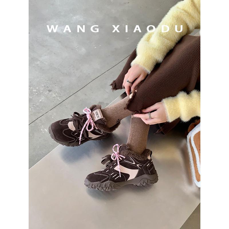 Cowhide version~ Cat claw women's retro inner height increase casual shoes sports shoes platform leather dad shoes