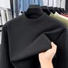 Мужская двусторонняя плюшевая толстовка с полувысоким воротником – Теплый бархатный топ для осени и зимы