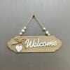 Vintage Welcome Sign Hanging Decor with Small Heart Ornament Home Kitchen Bathroom Living Room Bedroom Restaurant Outdoor Use