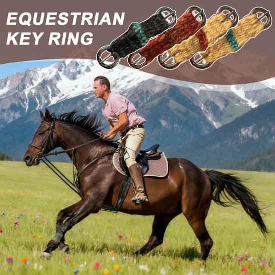 Yousheng 1/4Pcs Mini Girth Keychain Pendant Lightweight Crochet Knitting Saddle Key Chain Handmade Western Cowboy Keyring Accessory