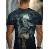 Men's Howling Wolf 3D Printed T-Shirt Full Moon Night Forest Graphic Tee Cool Flying Eagle Landscape Short Sleeve Casual Top Streetwear Men Clothing