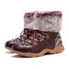 Johnature Handmade Genuine Leather Printed Short Boots With Plush Warm Comfortable Snow Boots Women Shoes
