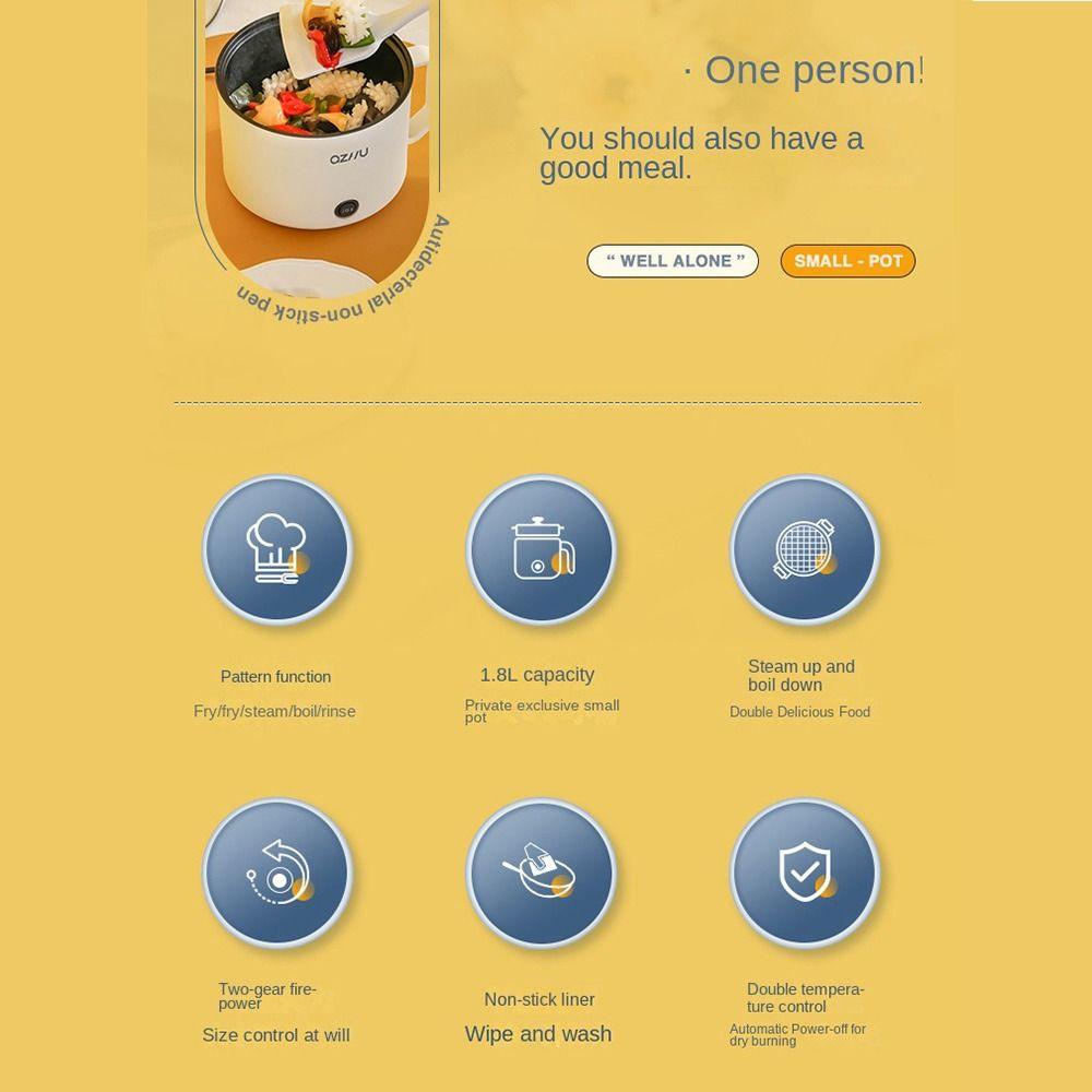 Electric Rice Cooker Soup Heater Pot Cooking Pot Electric Cooker Hot Pot Steamer Non-stick Cooking