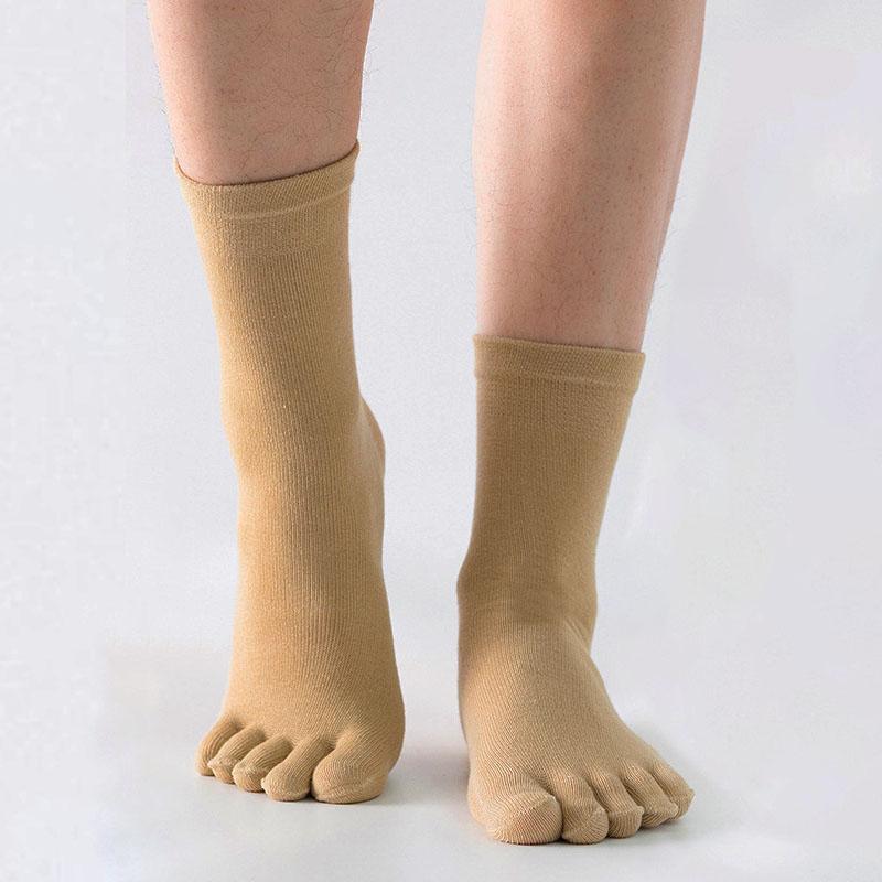 Однотонные хлопковые носки с пятью пальцами, серые, черные, средние, женские носки, осенне-зимние, теплые, дышащие, носки с пятью пальцами