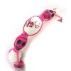[J8561] - Shambhala Designer Bracelet 'Death's Head' Liberty Fuschia Pink