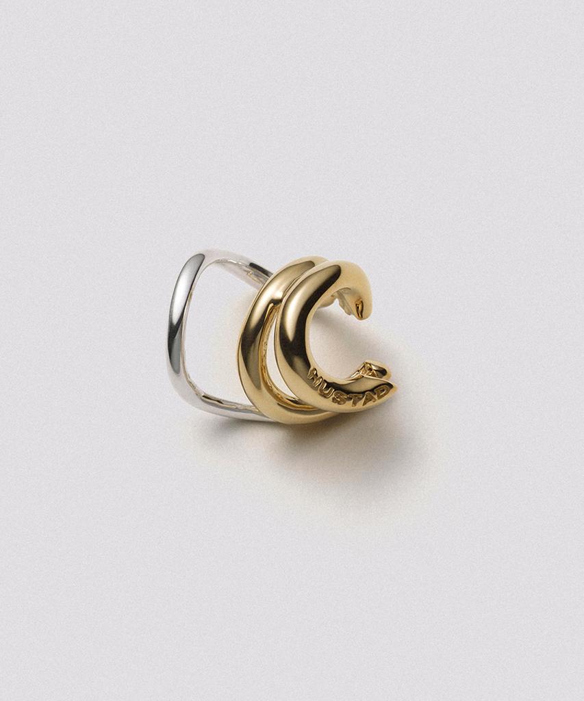 Hustad 244 Комбо Кафф на ухо _Серебро 925 / 14K Золото Комбо Кафф на ухо