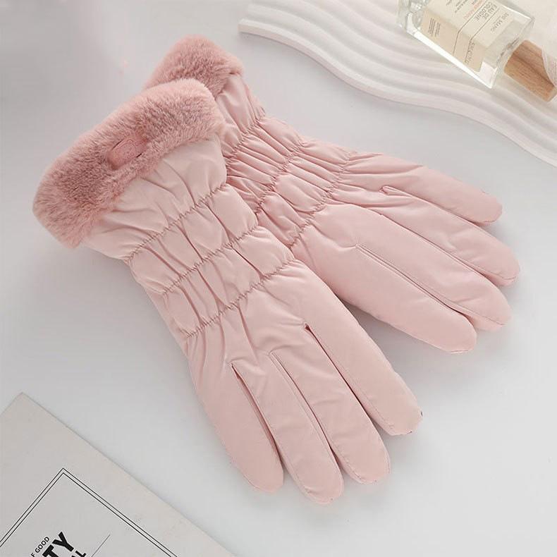 Woman Winter Warmer Cute Panda Plush Velvet Touch Screen Gloves Girls Outdoor Skiing Riding Mittens