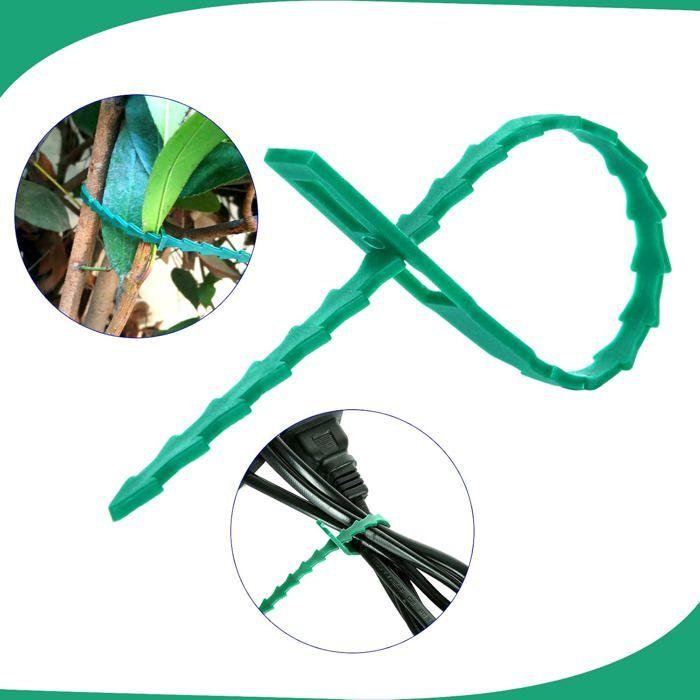 Lot de 500 attaches de plantes réglables 17 cm — liens de jardin réutilisables vert foncé