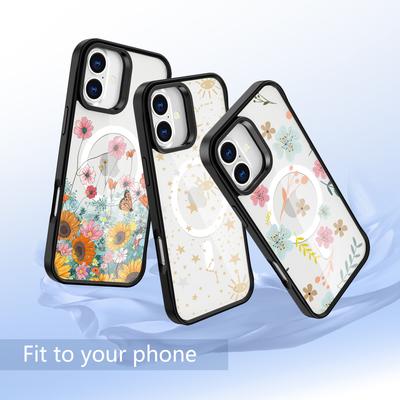 Чехол для мобильного телефона для IPhone16pro Прозрачный защитный чехол Магнитный чехол для телефона с цветным узором N52
