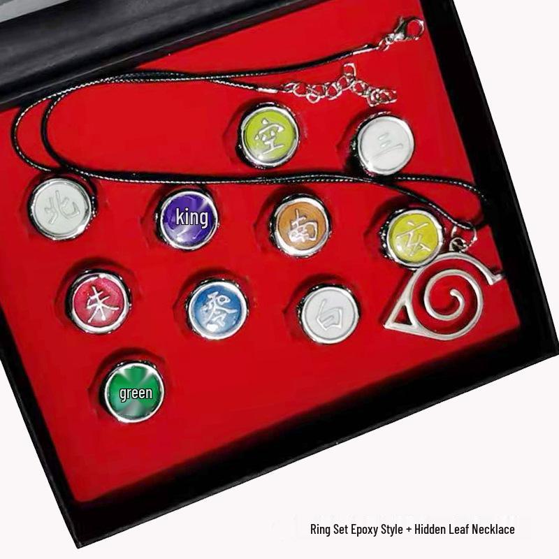 Naruto Akatsuki Itachi Deidara Pain Sasori Orochimaru Ring Set - Anime Accessories