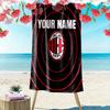 Custom Ac Milan Print Beach Towel, Large Soft Quick Dry Towel for Beach Camping Swimming