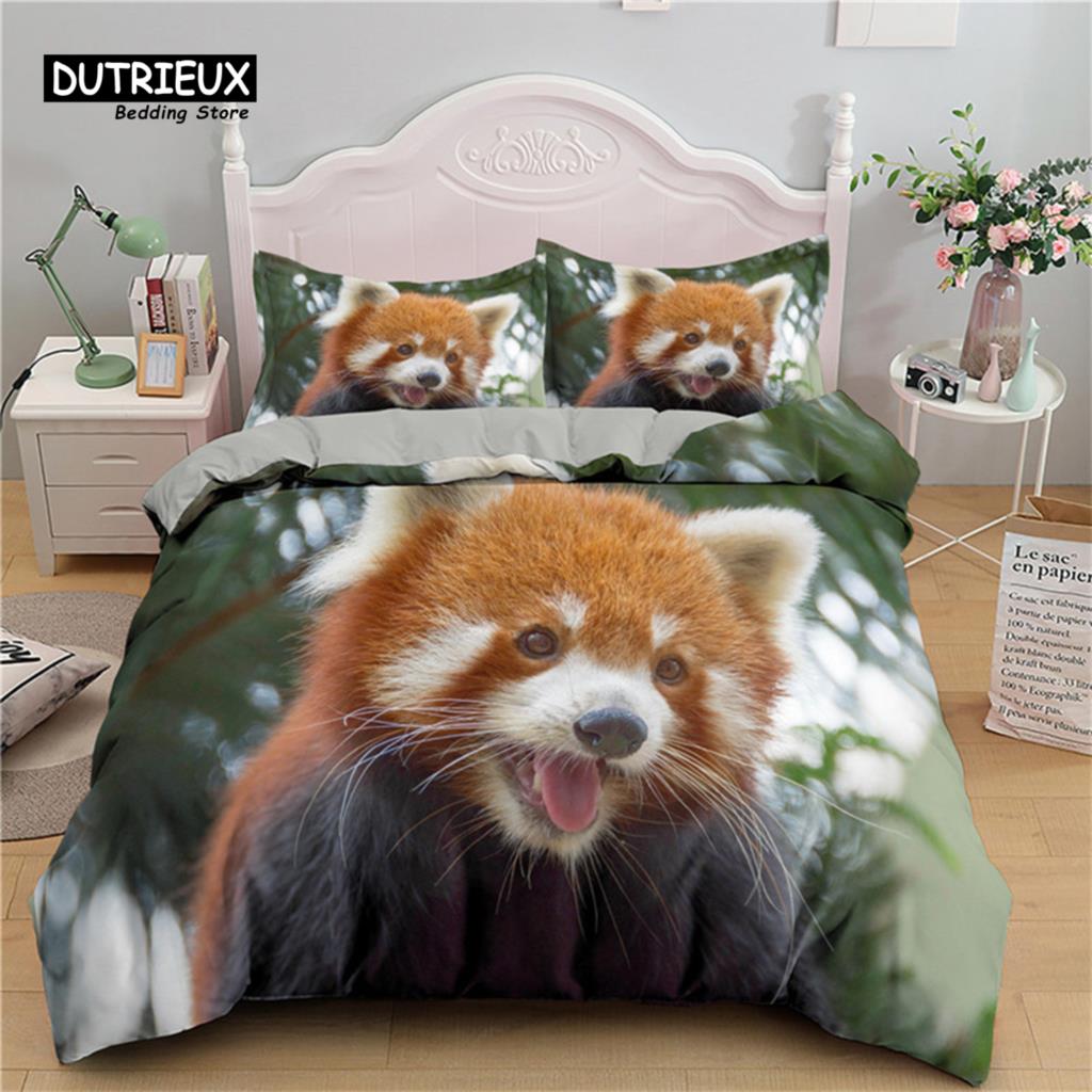 Детский милый комплект постельного белья с животными Твин Кинг для мальчиков девочек подростков 3D принт панды пододеяльник микрофибра пододеяльник декор спальни