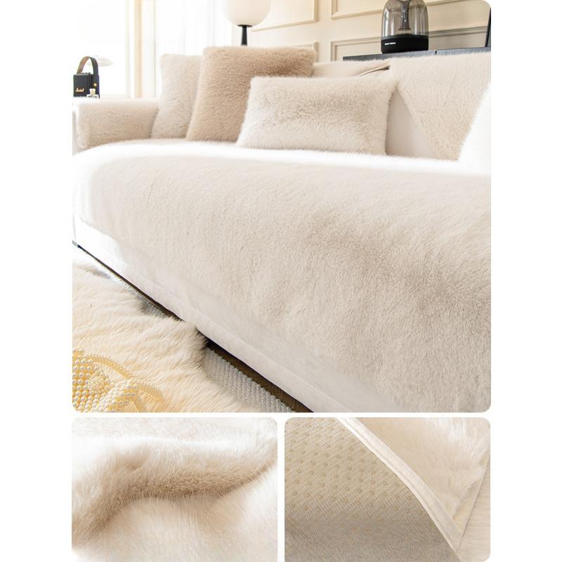 Плюшевая диванная подушка из меха норки во французском стиле, зимние утолщенные нескользящие подушки для сиденья, простой современный чехол, полное полотенце