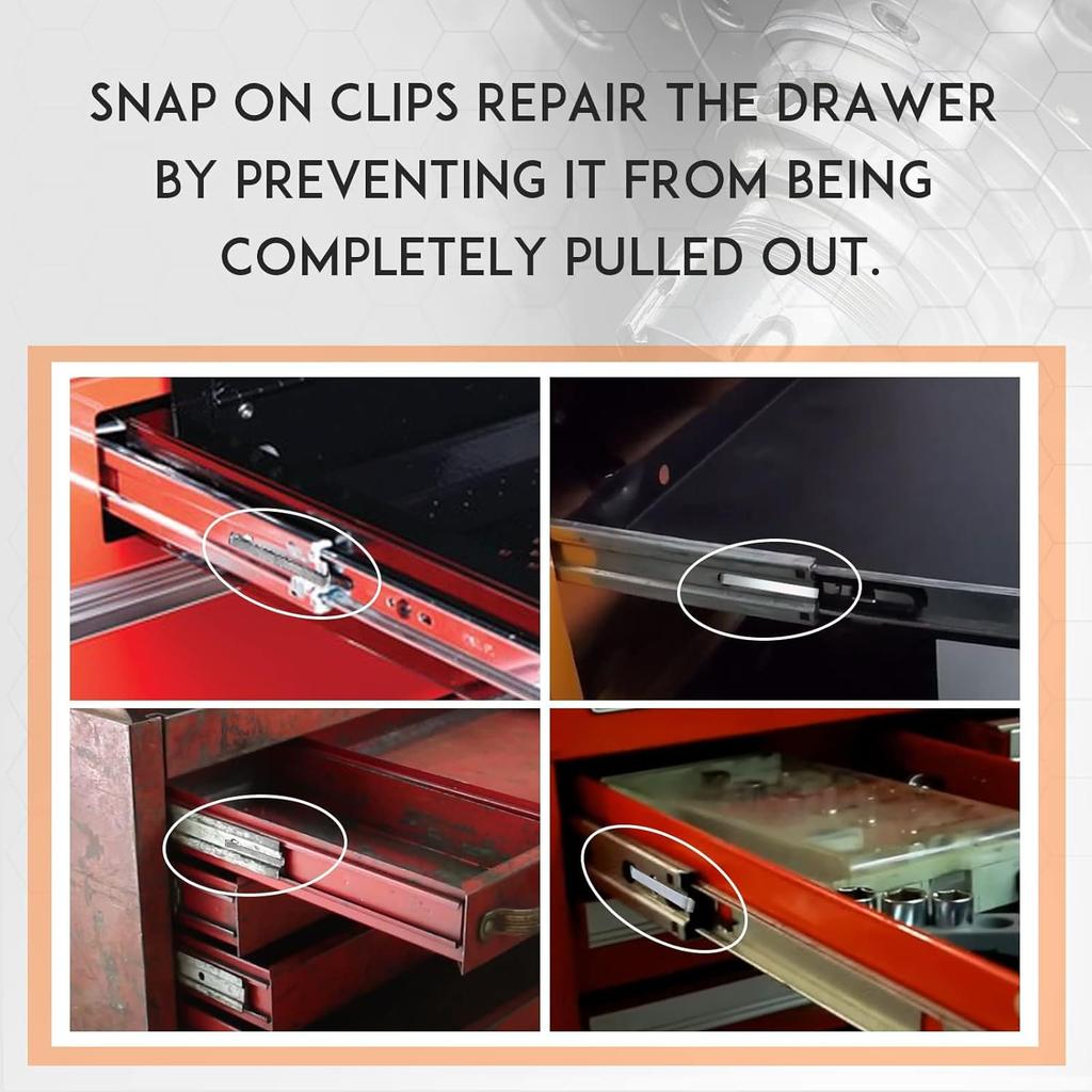 1-5/8" Tool Box Drawer Slide Retainer Clips Keeper Universal Compatible with Mac Matco Proto Toolbox (12Pcs)
