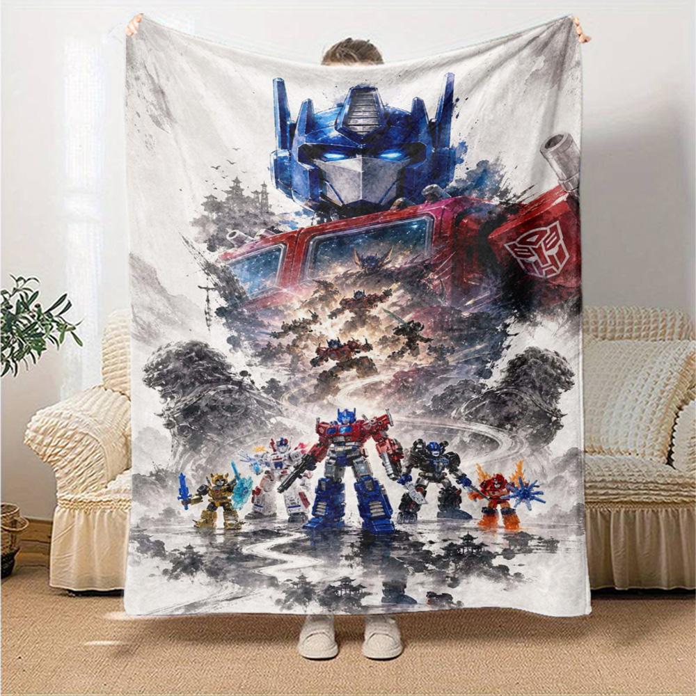 TRANSFORMERS Print Flannel Blanket High Quality Warm Comfortable Cover for All Seasons Perfect for Gifts Home Decor