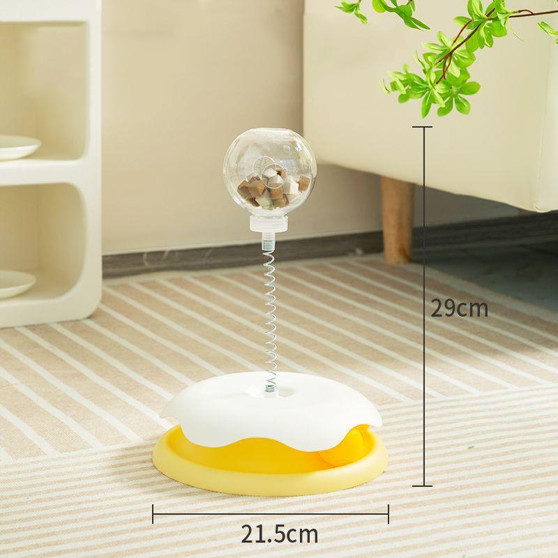 New Cat Feeder Toy for Indoor Cat Slow Feeders Spring Toy Funny Track Ball Roller Turntable Exercise and Playing