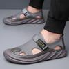 Босоножки Baotou мужские летние новые однопедальные мягкие подошвы повседневные пляжные туфли легкие модные сетчатые дышащие туфли с отверстиями