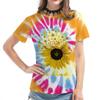Повседневная женская футболка с градиентом и 3D-картиной с забавным узором, летняя модная свободная женская футболка с короткими рукавами, топ