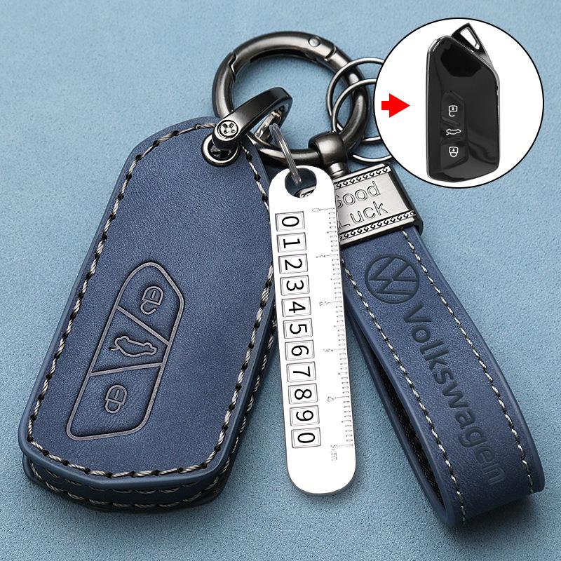 Чехол для автомобильного ключа Volkswagen 2024 для Lingdu, ID.3, Magotan, Passat, ID.4, Golf 8 - пряжка для сумки высокого класса