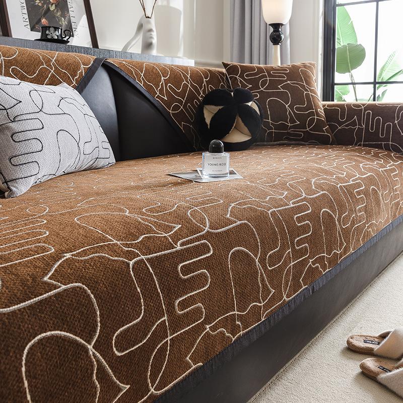 Chenille Sofa Cushion, Universal In All Seasons, Non-Slip And Dirt-Resistant Seat Cushion, Light Luxury And High-End Sofa Cover, Cloth Towel