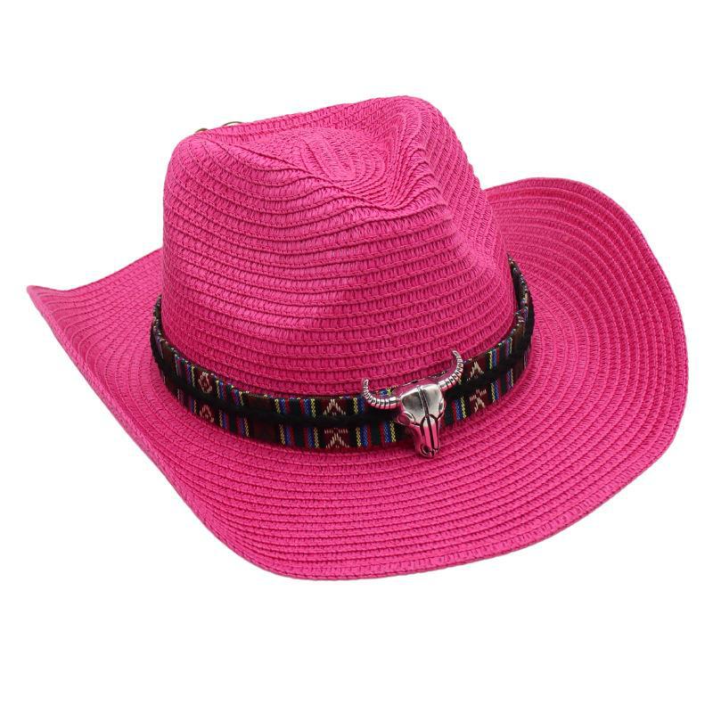 Cowboy straw hat Tibetan sun hat cow hat ethnic style straw knight hat beach hat