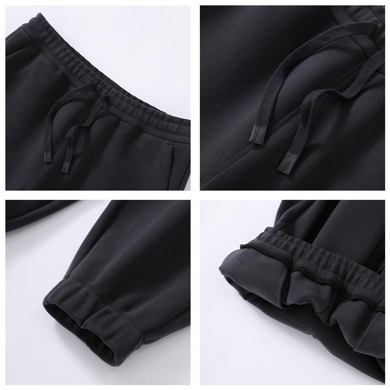 Женские ветрозащитные спортивные штаны с высокой посадкой: Уютные и теплые осенне-зимние повседневные брюки свободного кроя.